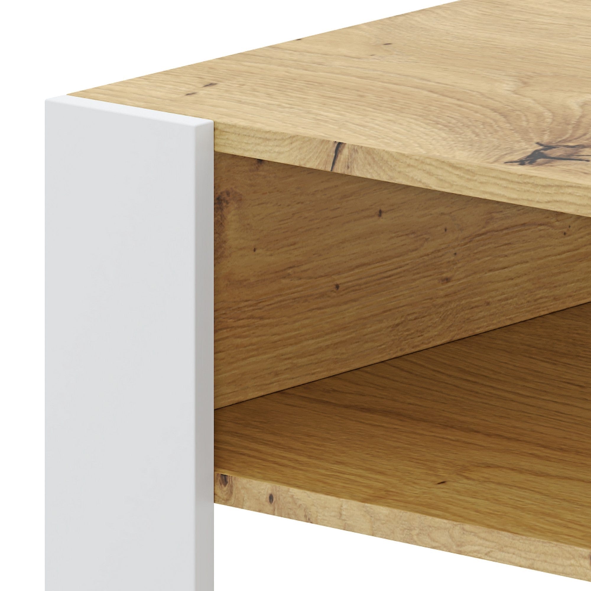 Masuta cafea CARA1, stejar artisan/alb, DTD laminat, 90x53x45 cm