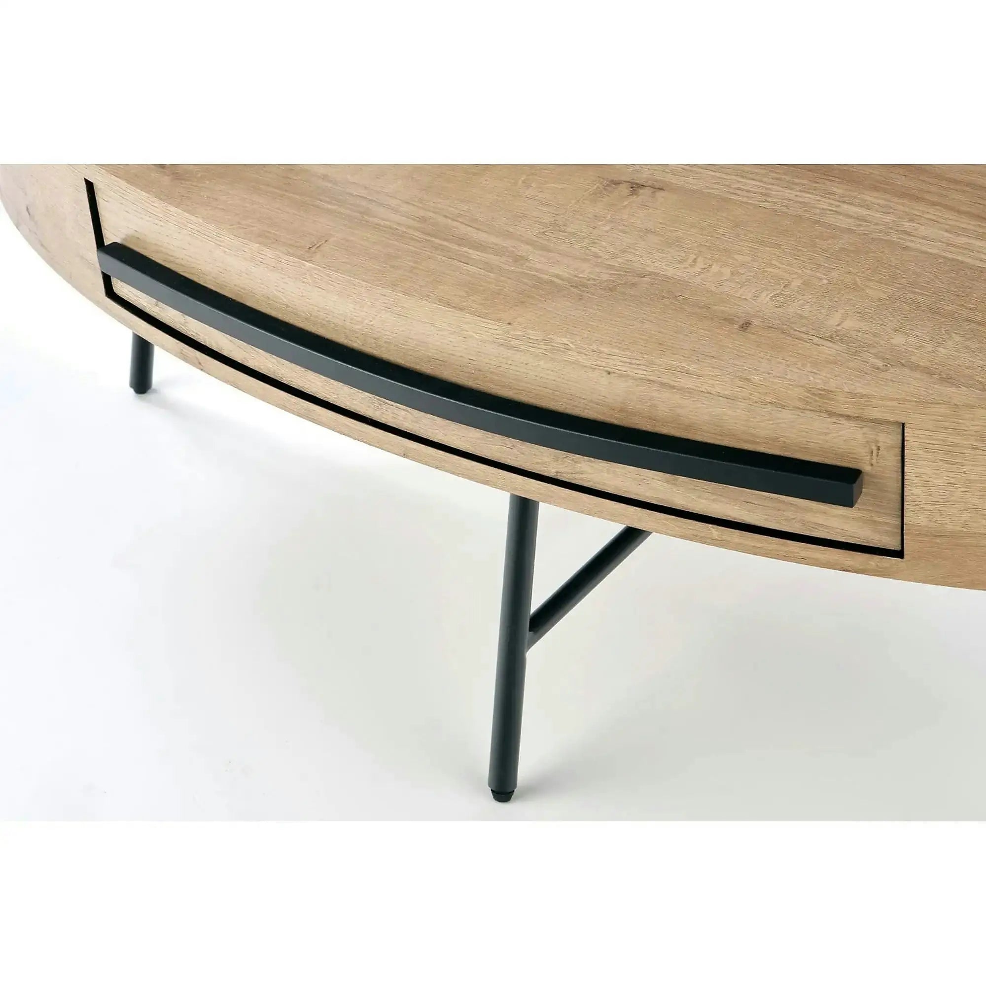 Masuta cafea CAROLINA, stejar auriu/negru, 120x60x41 cm