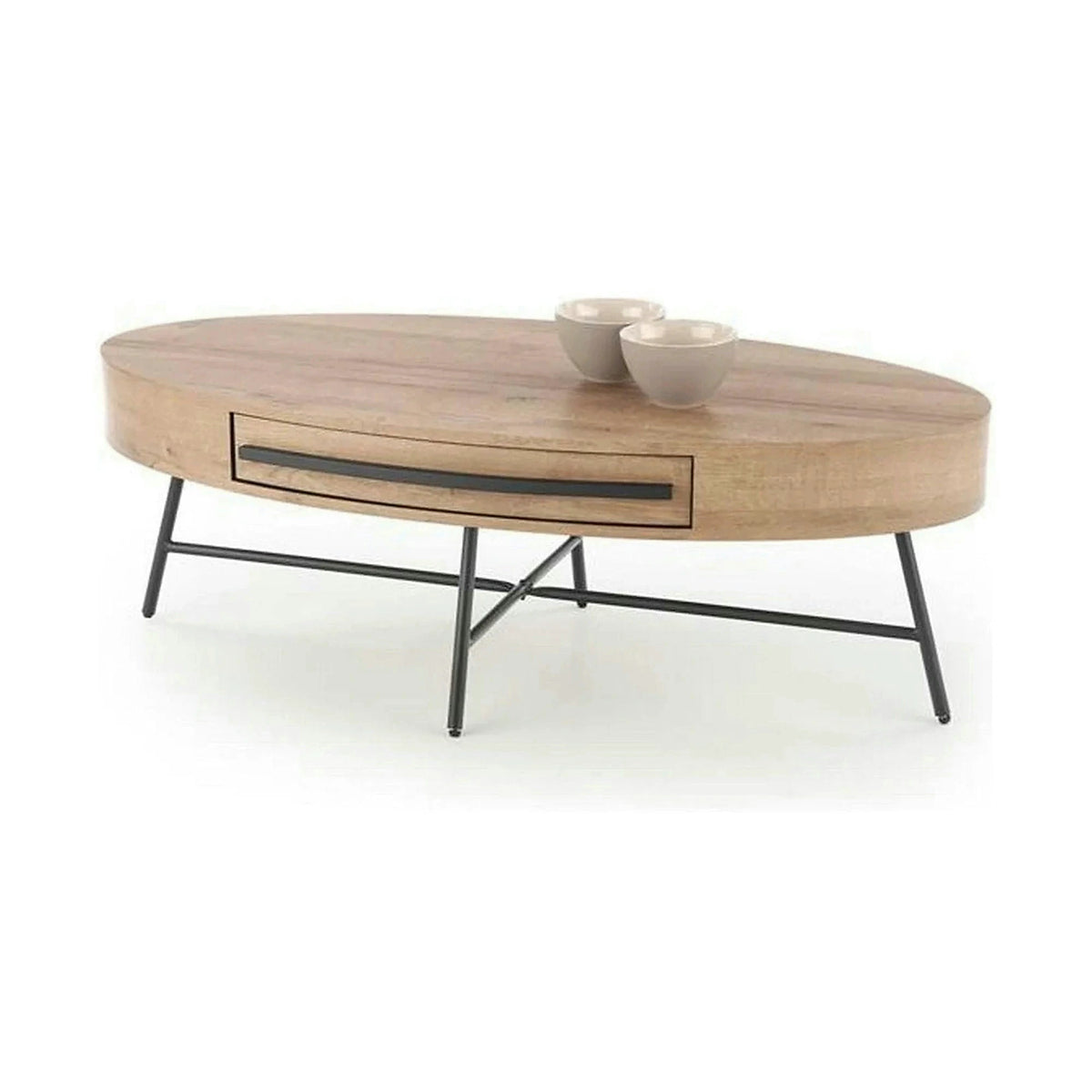 Masuta cafea CAROLINA, stejar auriu/negru, 120x60x41 cm