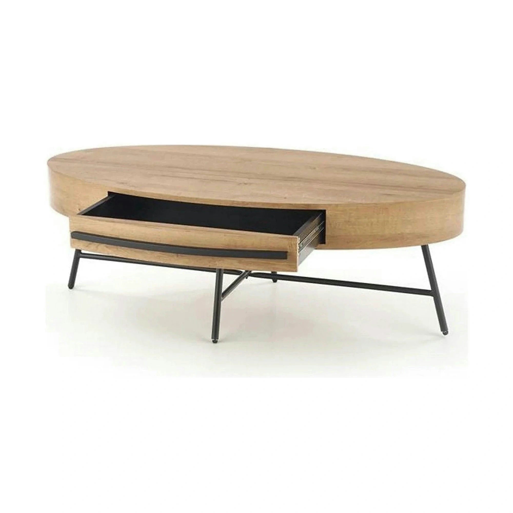 Masuta cafea CAROLINA, stejar auriu/negru, 120x60x41 cm