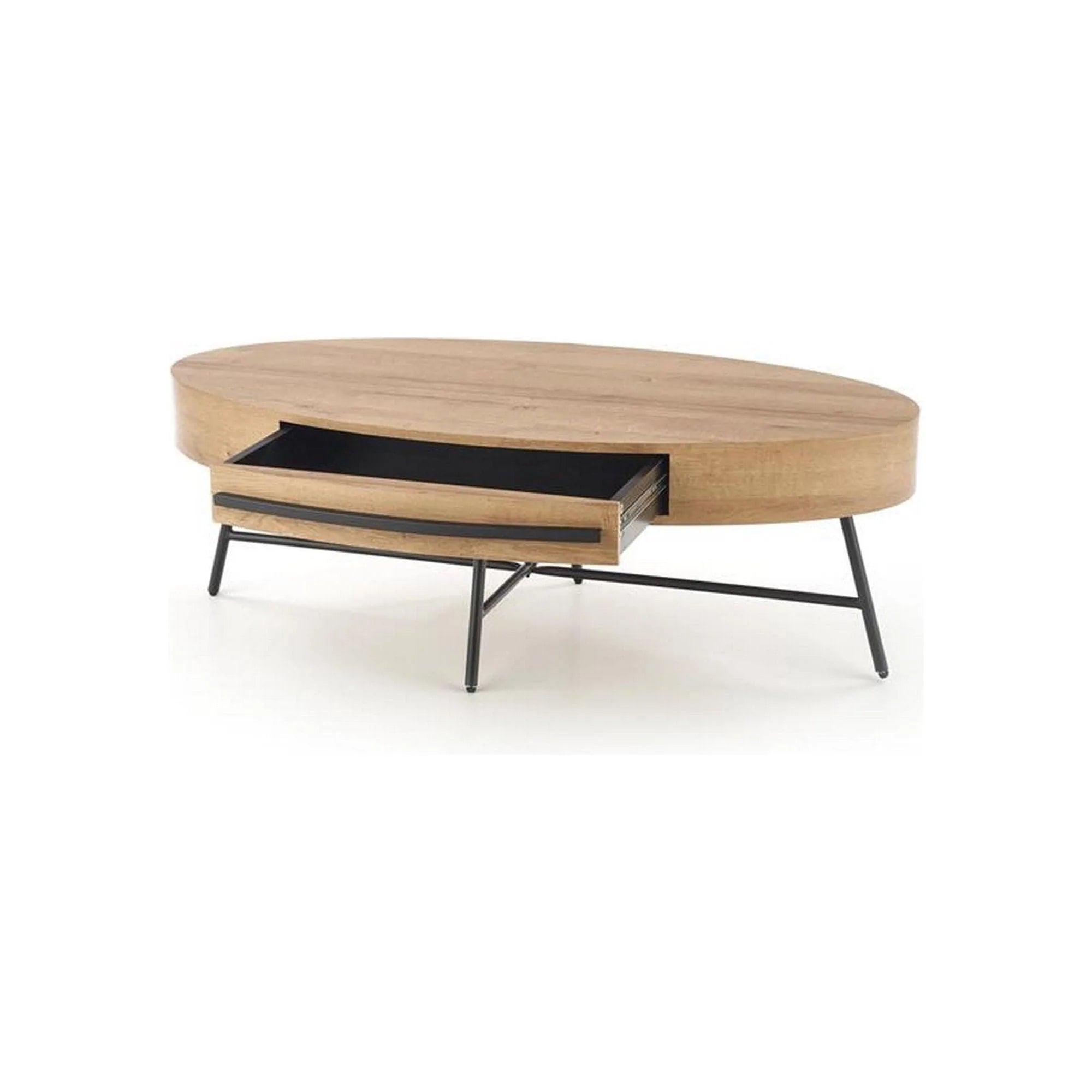 Masuta cafea CAROLINA, stejar auriu/negru, 120x60x41 cm