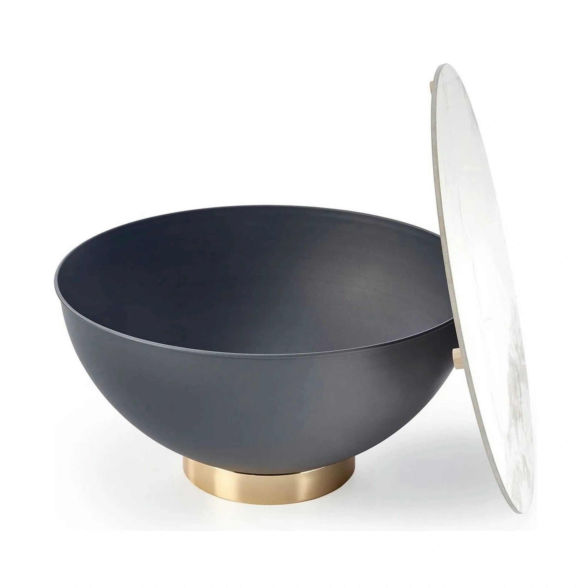 Masuta cafea CECILIA, alb cu efect de marmura/gri/auriu, ceramica/otel, 73x73x37 cm