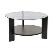 Masuta cafea CLARA, negru/fumuriu, PAL/sticla, 75x75x40 cm