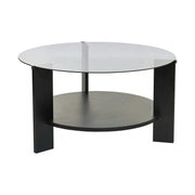 Masuta cafea CLARA, negru/fumuriu, PAL/sticla, 75x75x40 cm