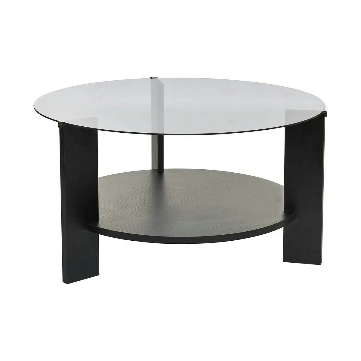 Masuta cafea CLARA, negru/fumuriu, PAL/sticla, 75x75x40 cm