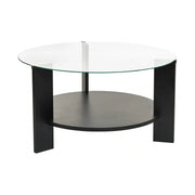 Masuta cafea CLARA, negru, PAL/sticla, 75x75x40 cm