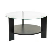 Masuta cafea CLARA, negru, PAL/sticla, 75x75x40 cm