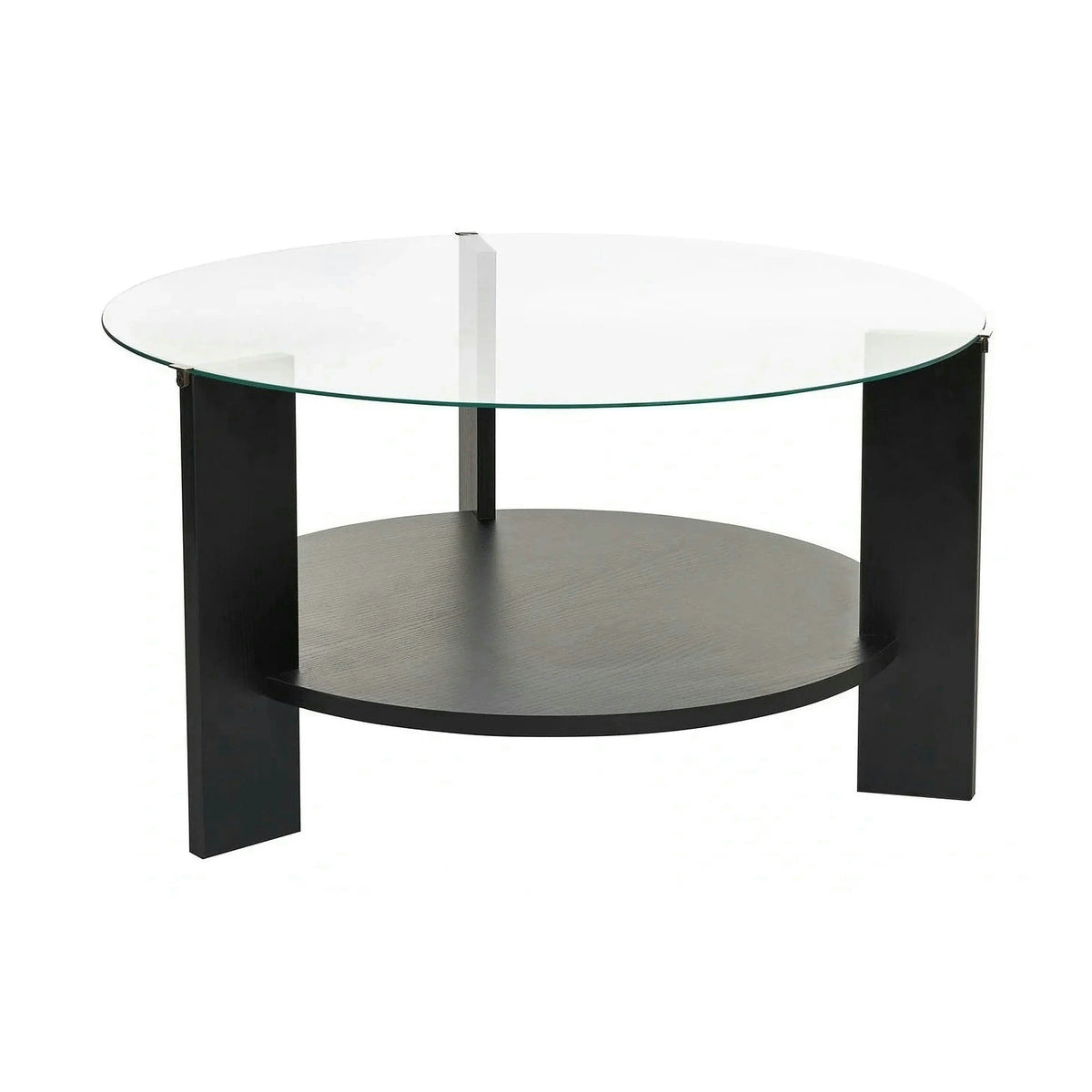 Masuta cafea CLARA, negru, PAL/sticla, 75x75x40 cm