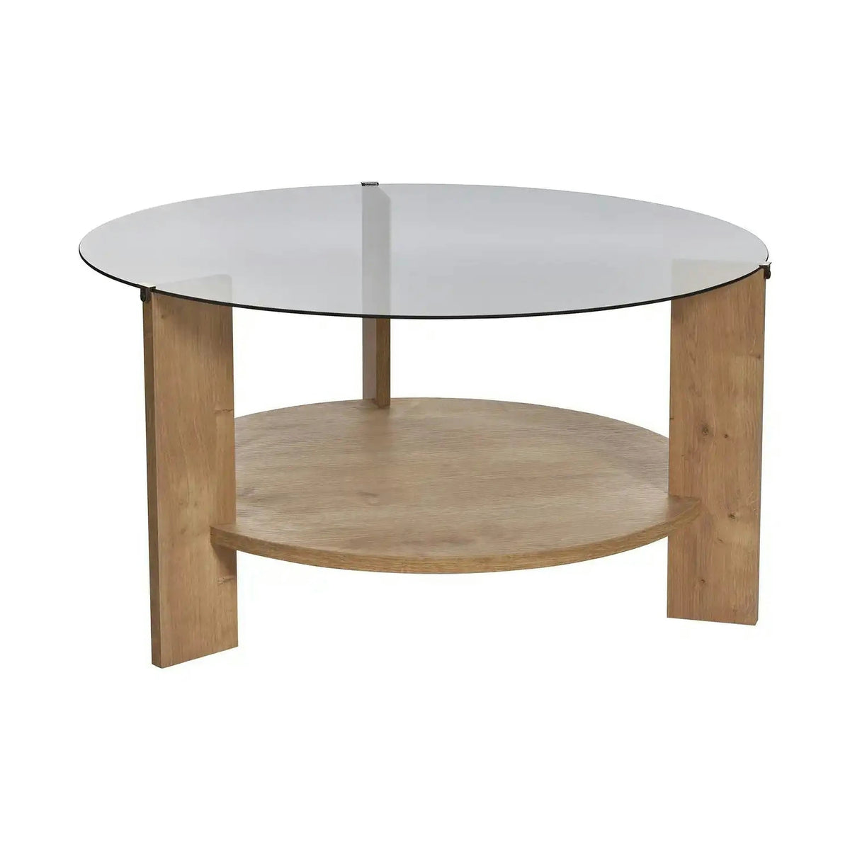 Masuta cafea CLARA, stejar safir/fumuriu, PAL/sticla, 75x75x40 cm