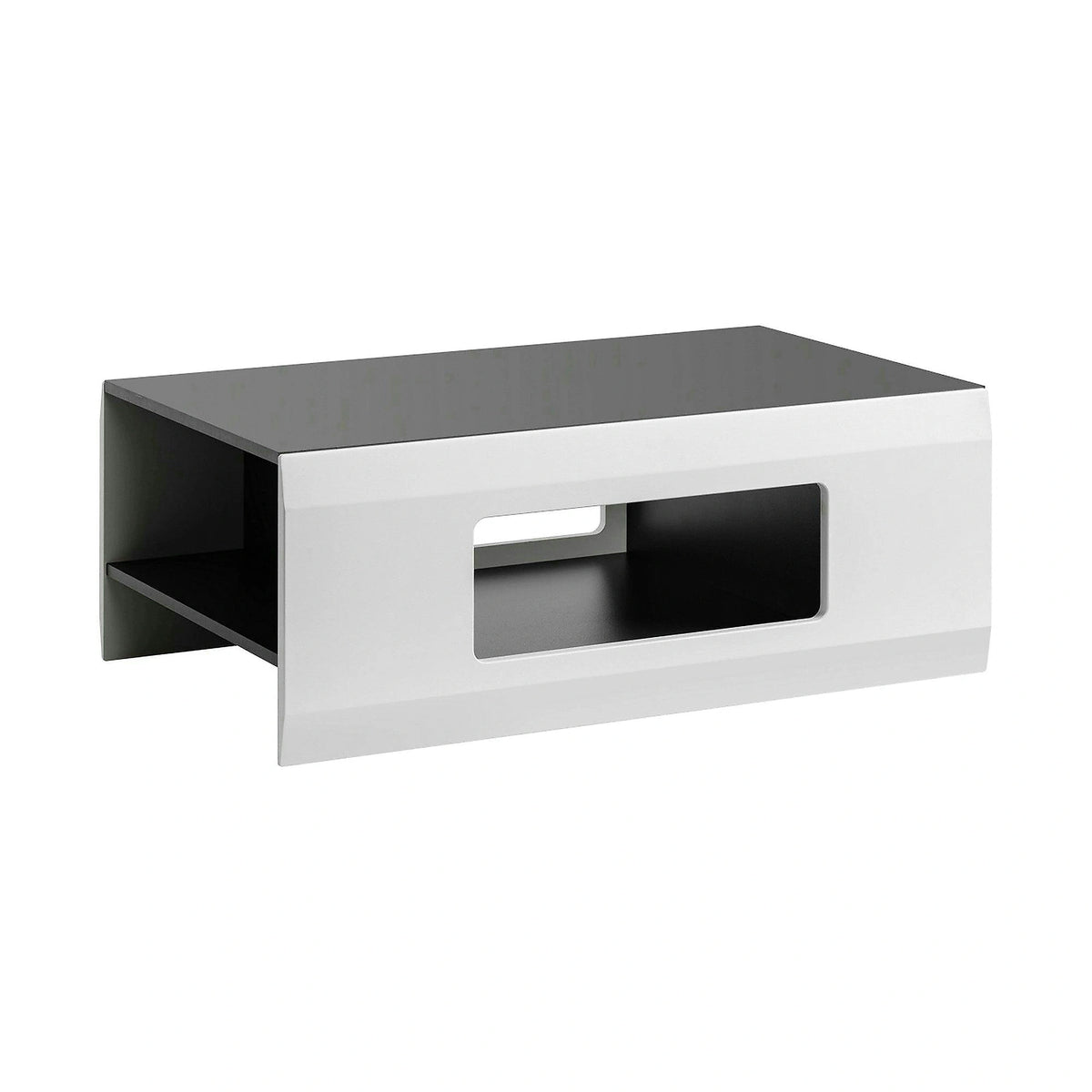 Masuta cafea CLIFF, gri grafit/alb, PAL, 100x61x38 cm
