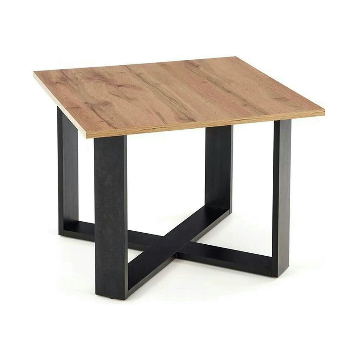 Masuta cafea Cross, stejar wotan/negru, PAL furniruit, 67x67x50 cm