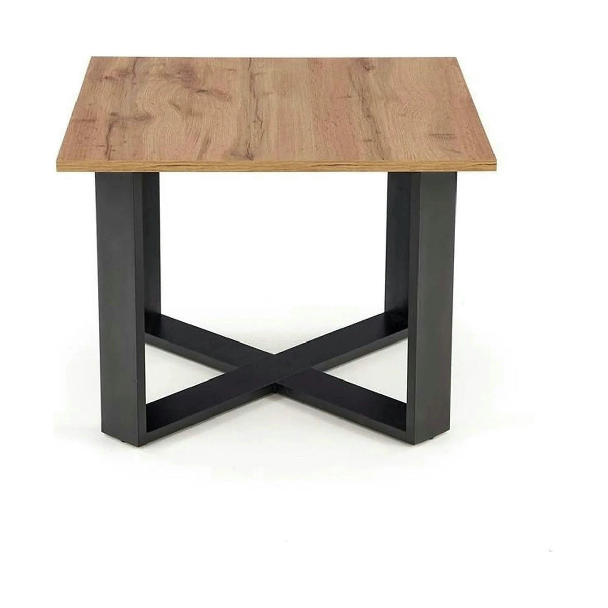 Masuta cafea Cross, stejar wotan/negru, PAL furniruit, 67x67x50 cm