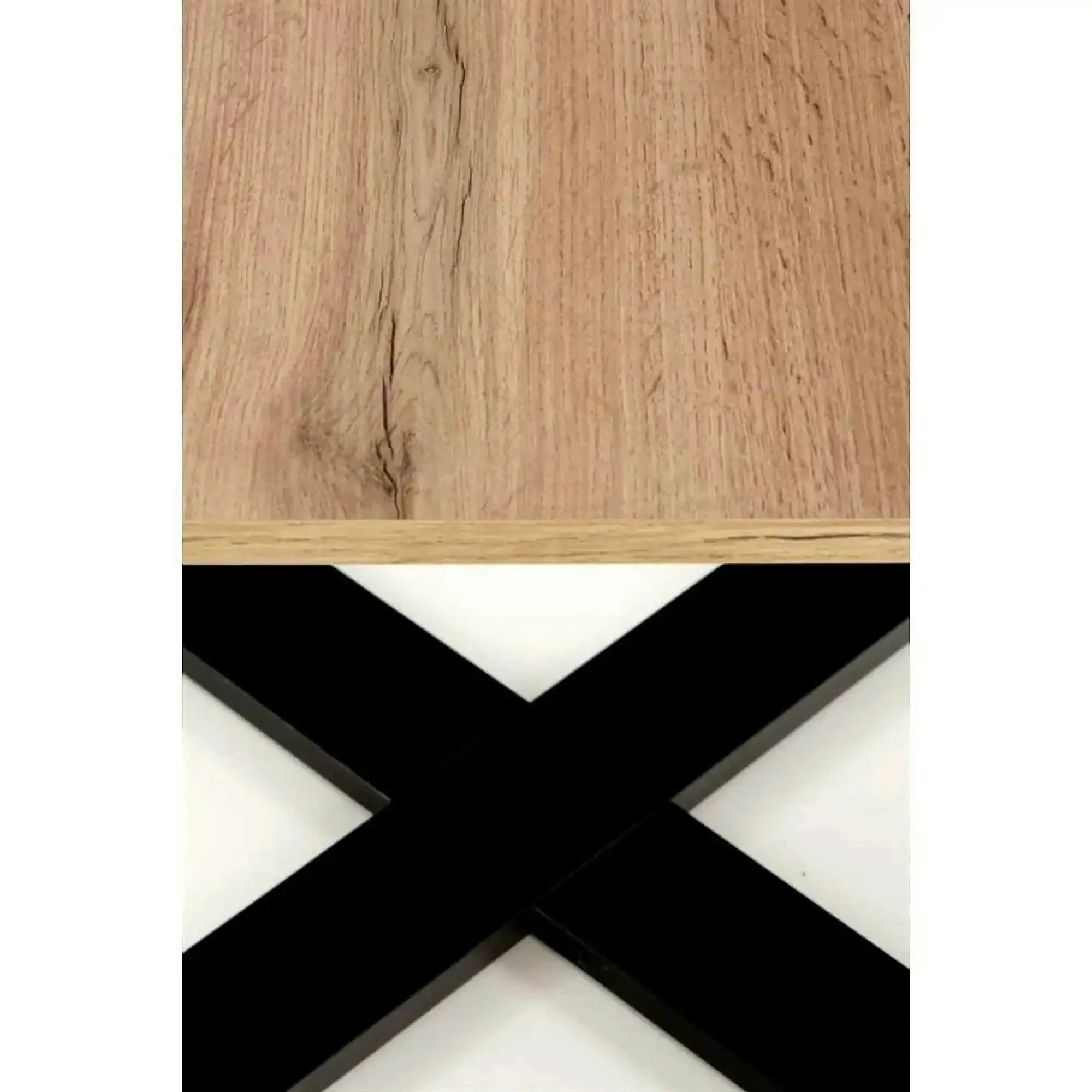 Masuta cafea Cross, stejar wotan/negru, PAL furniruit, 67x67x50 cm