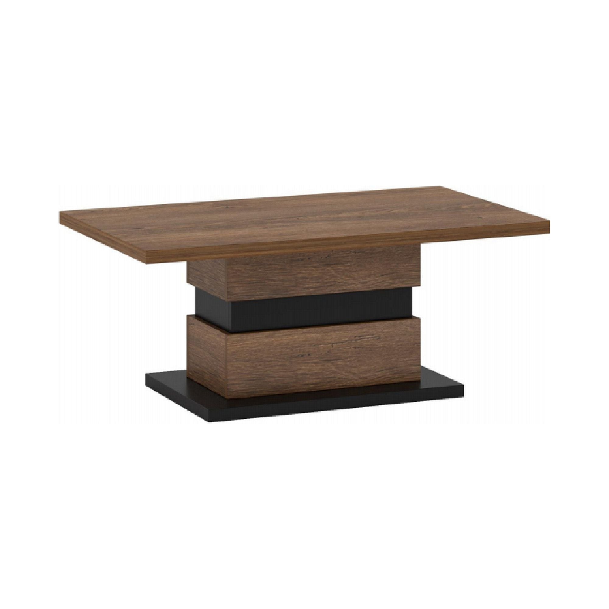 Masuta cafea DELIS T, stejar/negru, DTD laminat, 110x65x46 cm