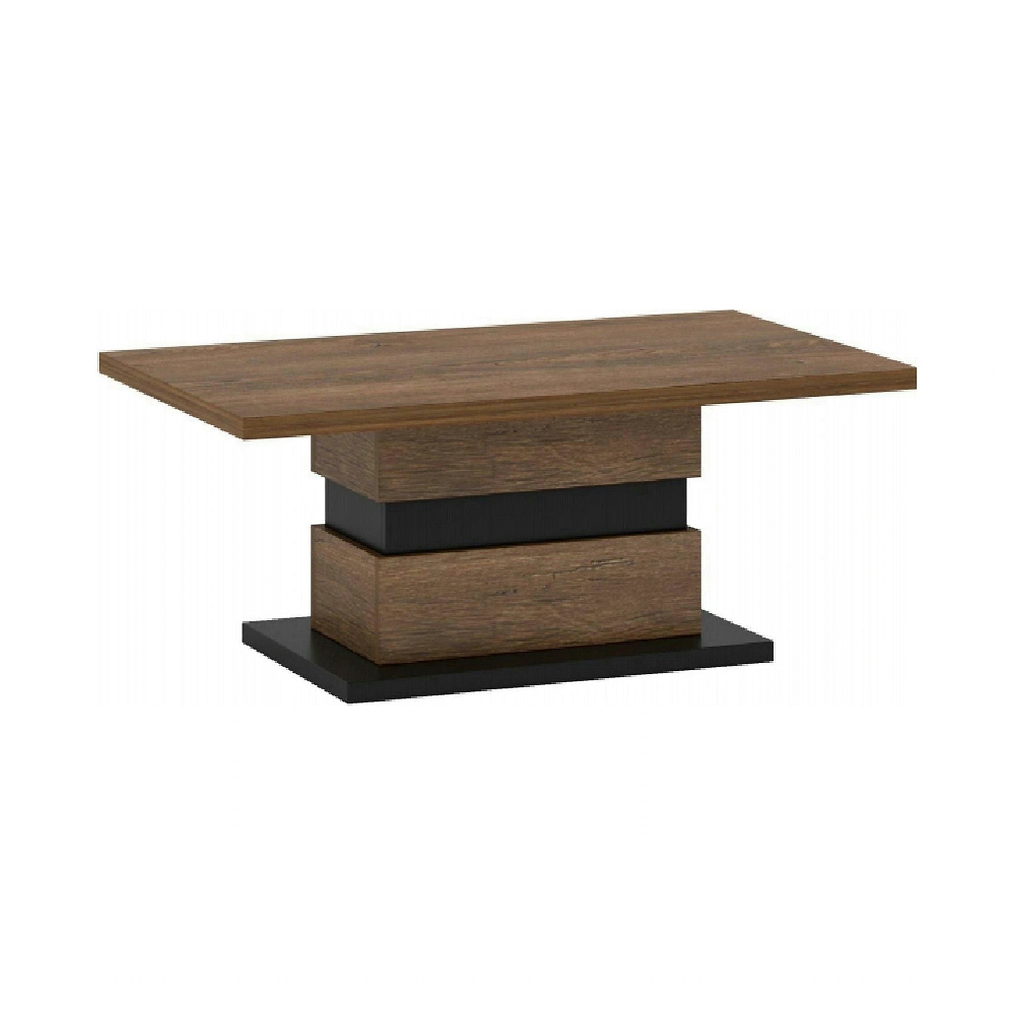 Masuta cafea DELIS T, stejar/negru, DTD laminat, 110x65x46 cm