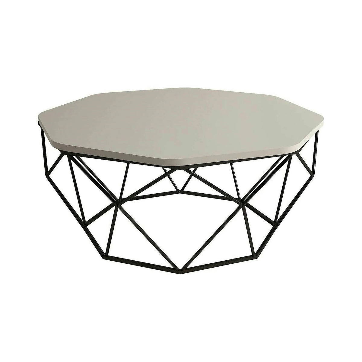 Masuta cafea Diamond, bej/negru, PAL melaminat/metal, 90x38x90 cm