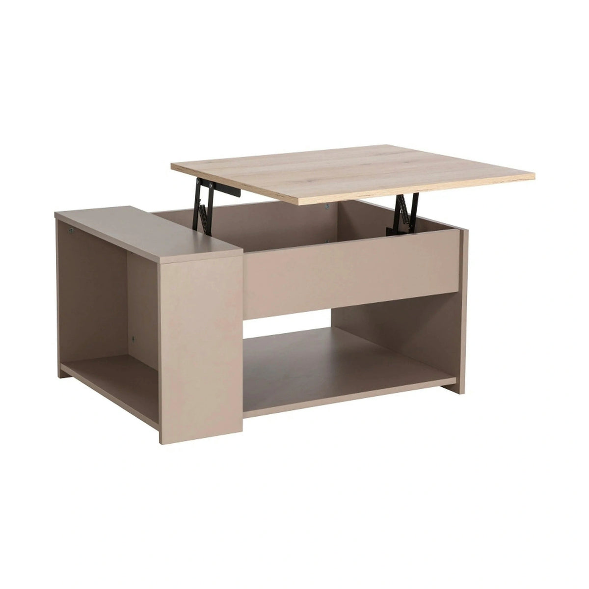 Masuta cafea DROP, bej/stejar, PAL, 80x60x42/56 cm