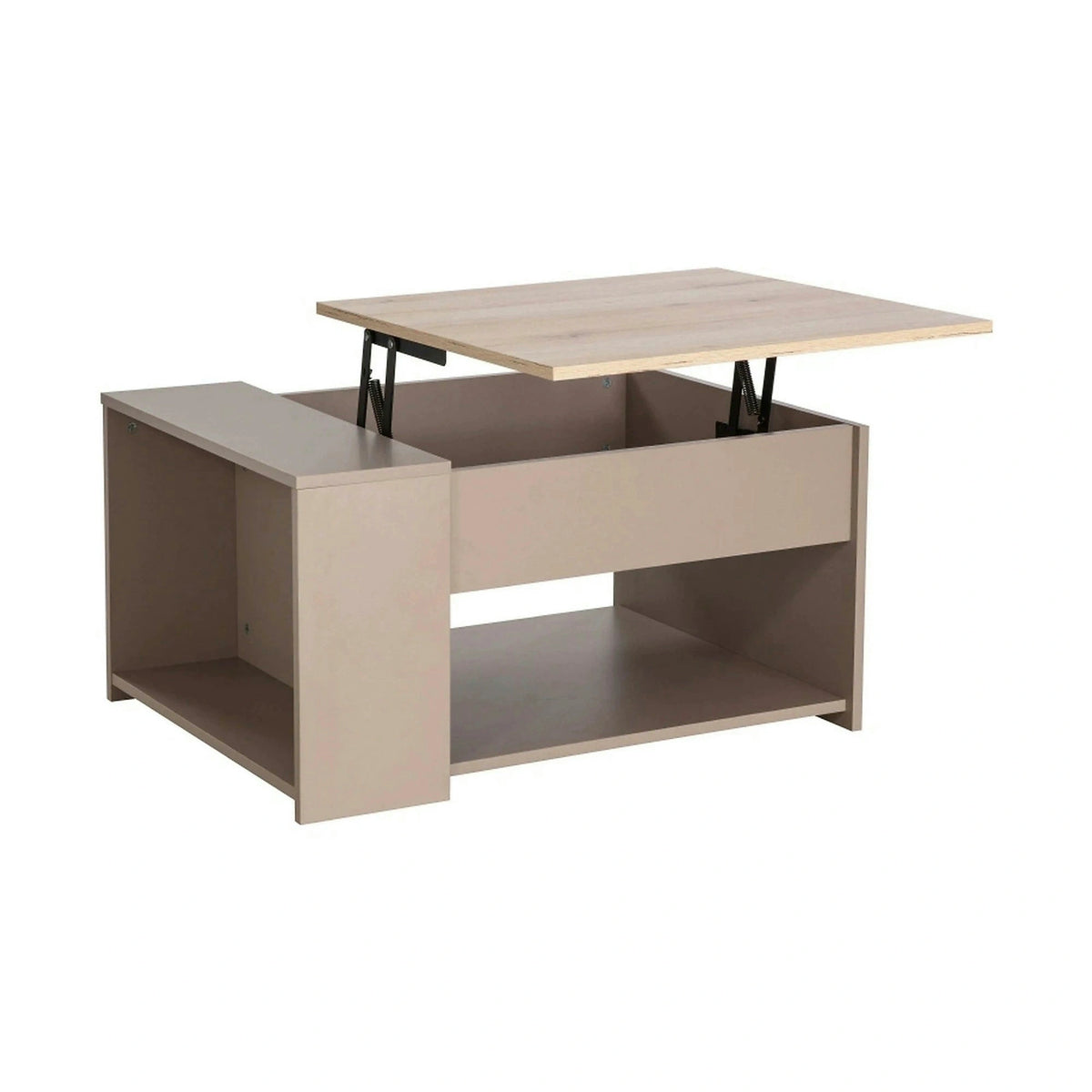 Masuta cafea DROP, bej/stejar, PAL, 80x60x42/56 cm