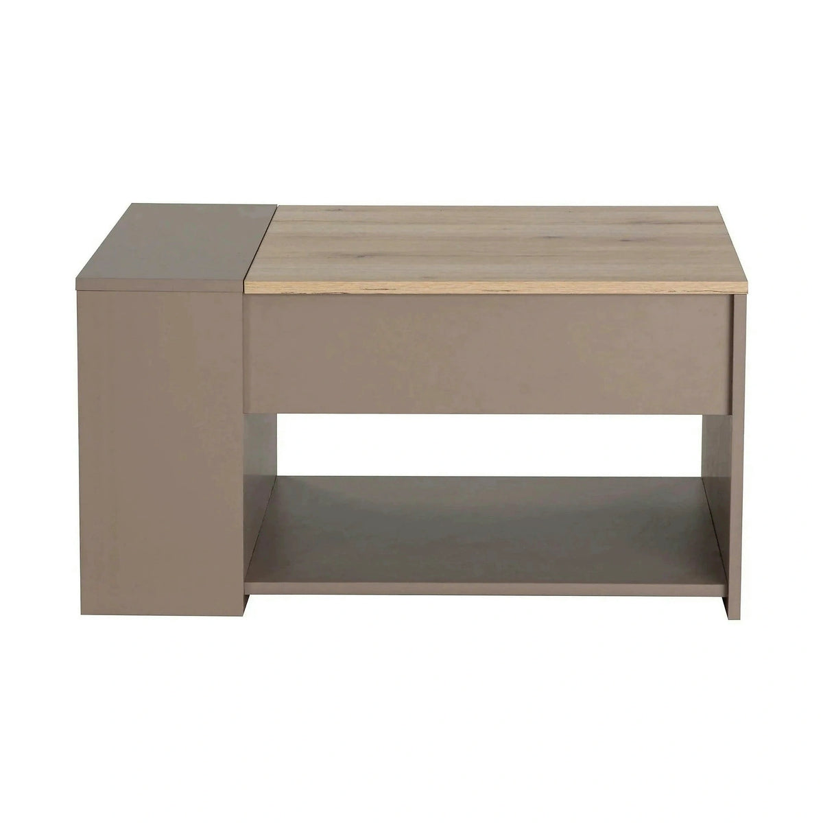Masuta cafea DROP, bej/stejar, PAL, 80x60x42/56 cm