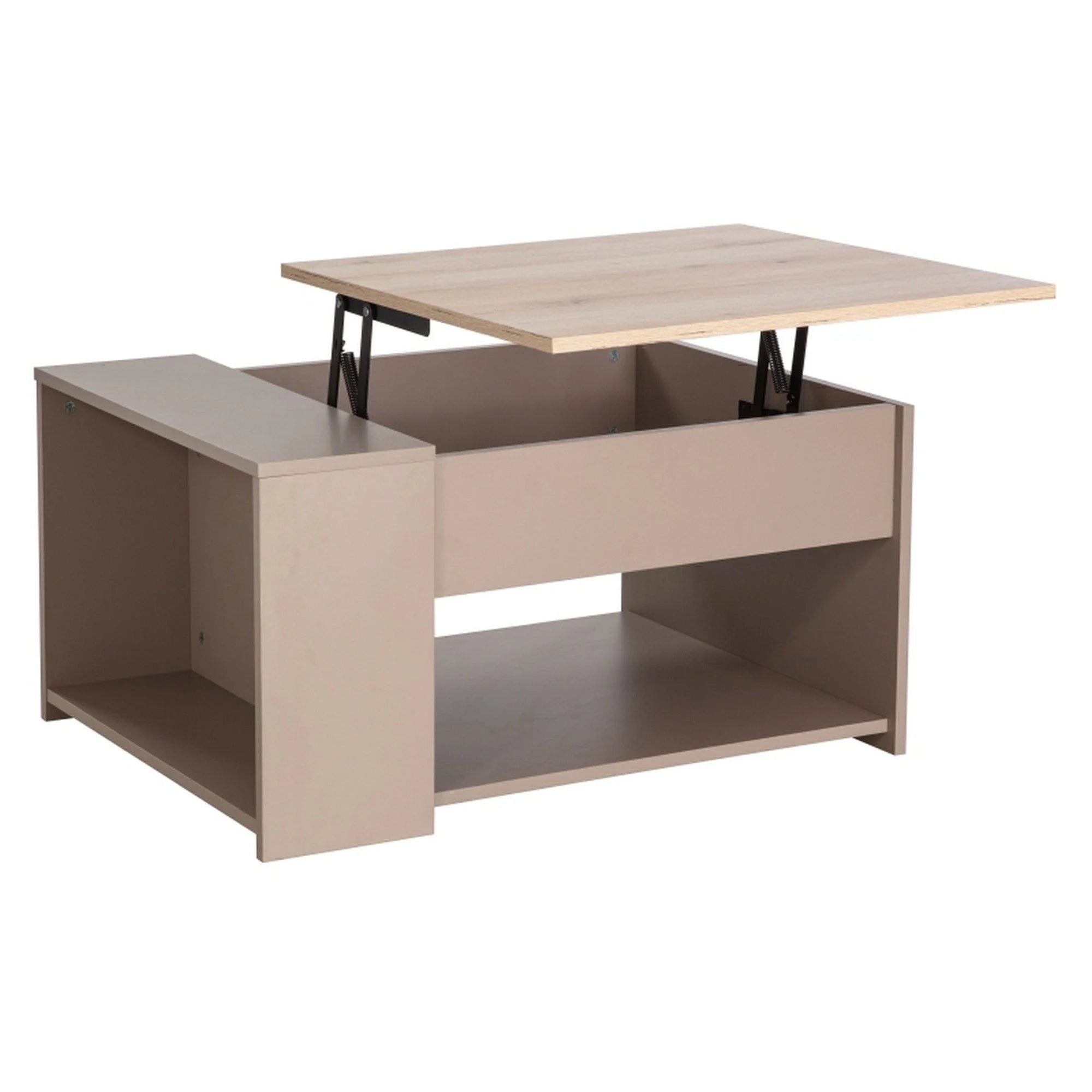 Masuta cafea DROP, bej/stejar, PAL, 80x60x42/56 cm