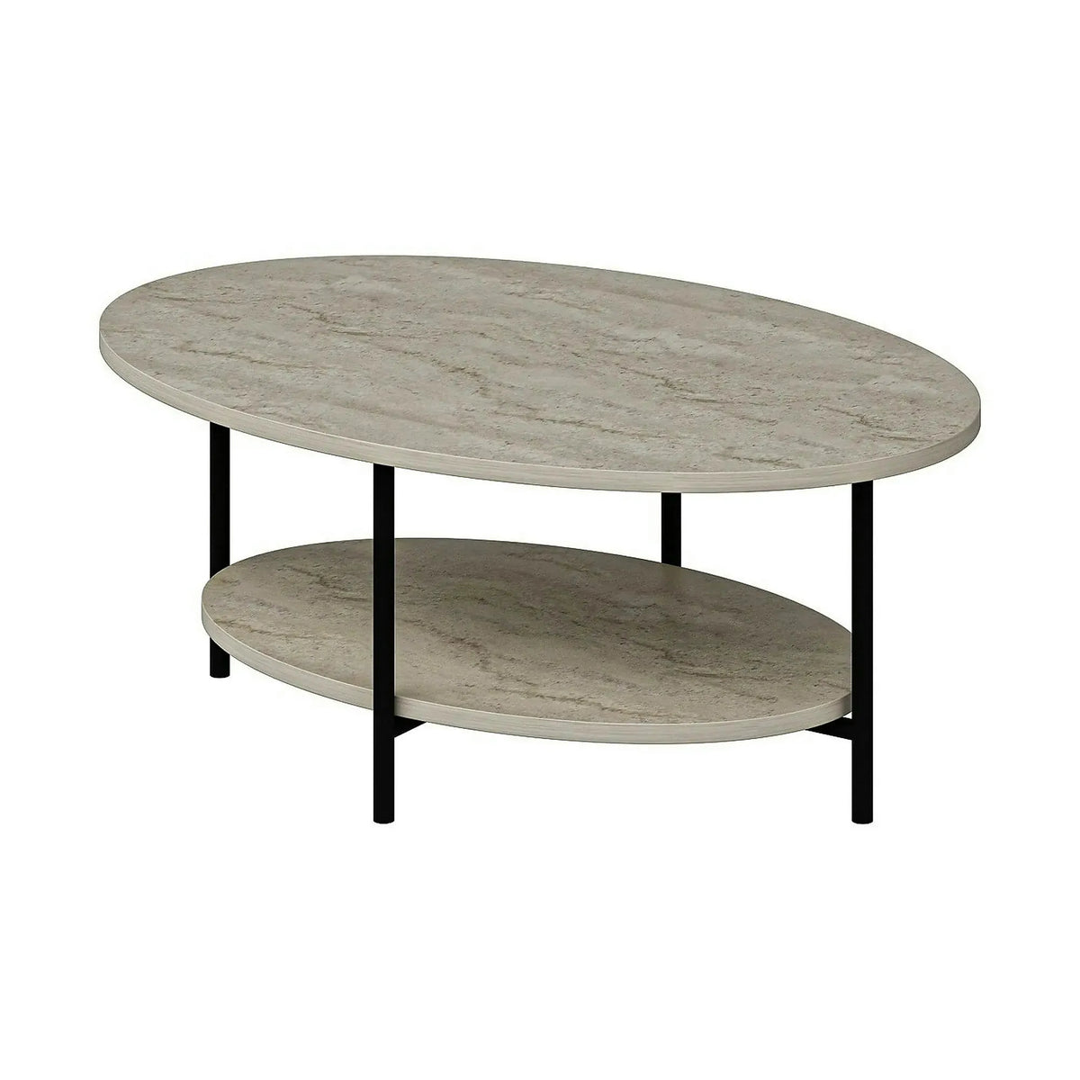 Masuta cafea ELIS, bej cu efect de marmura, PAL melaminat, 90x60x36 cm