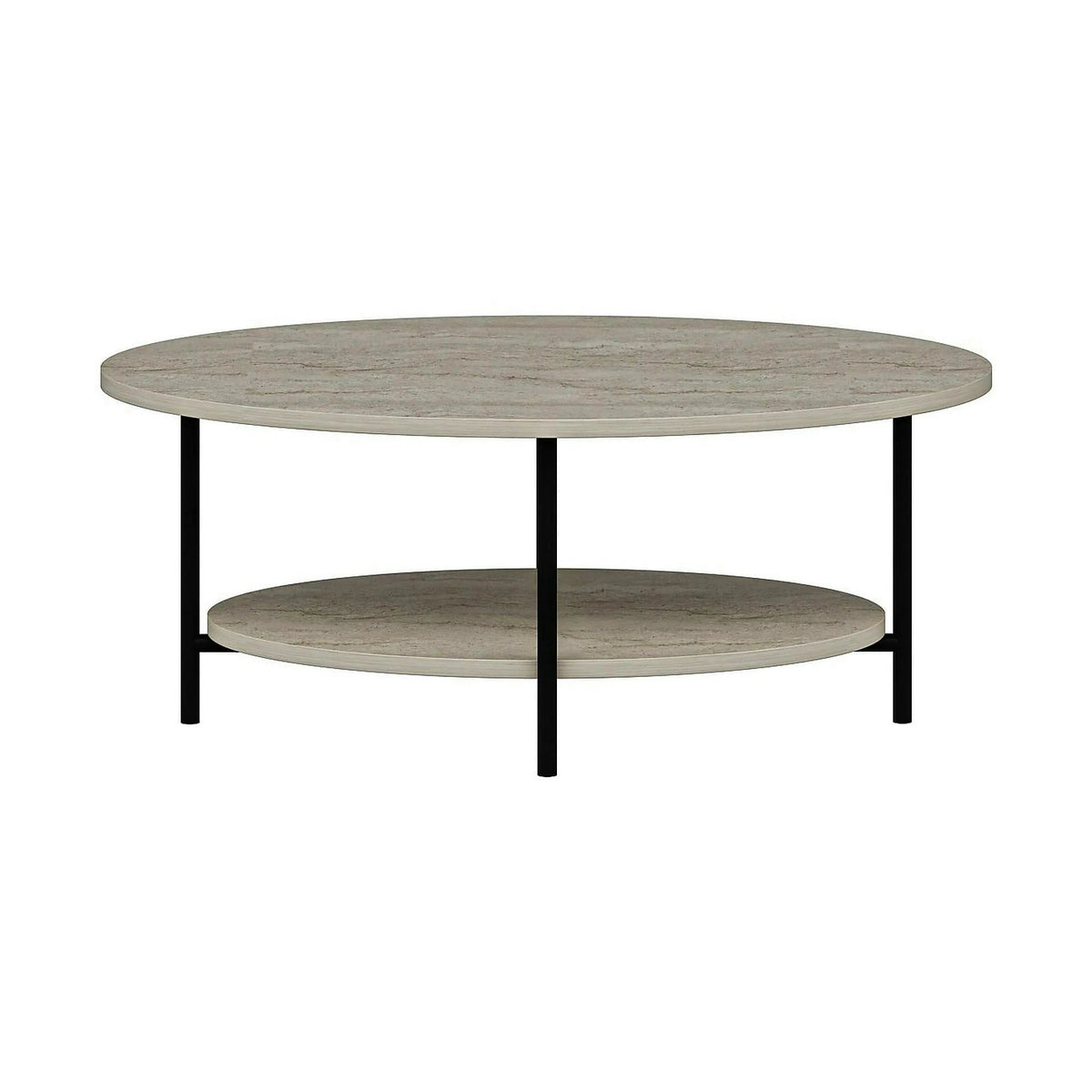 Masuta cafea ELIS, bej cu efect de marmura, PAL melaminat, 90x60x36 cm