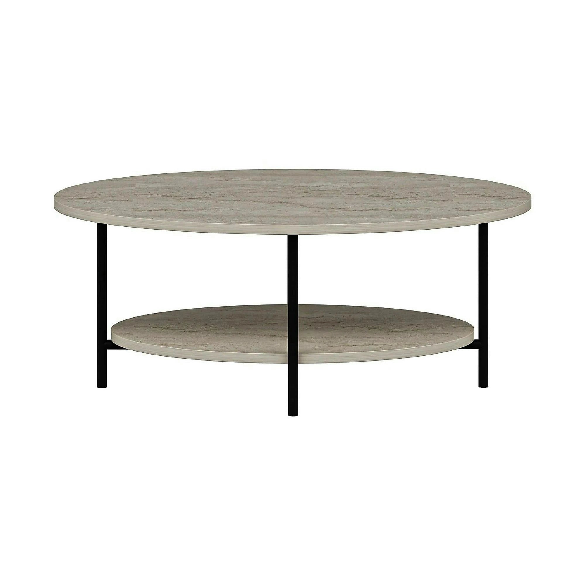 Masuta cafea ELIS, bej cu efect de marmura, PAL melaminat, 90x60x36 cm