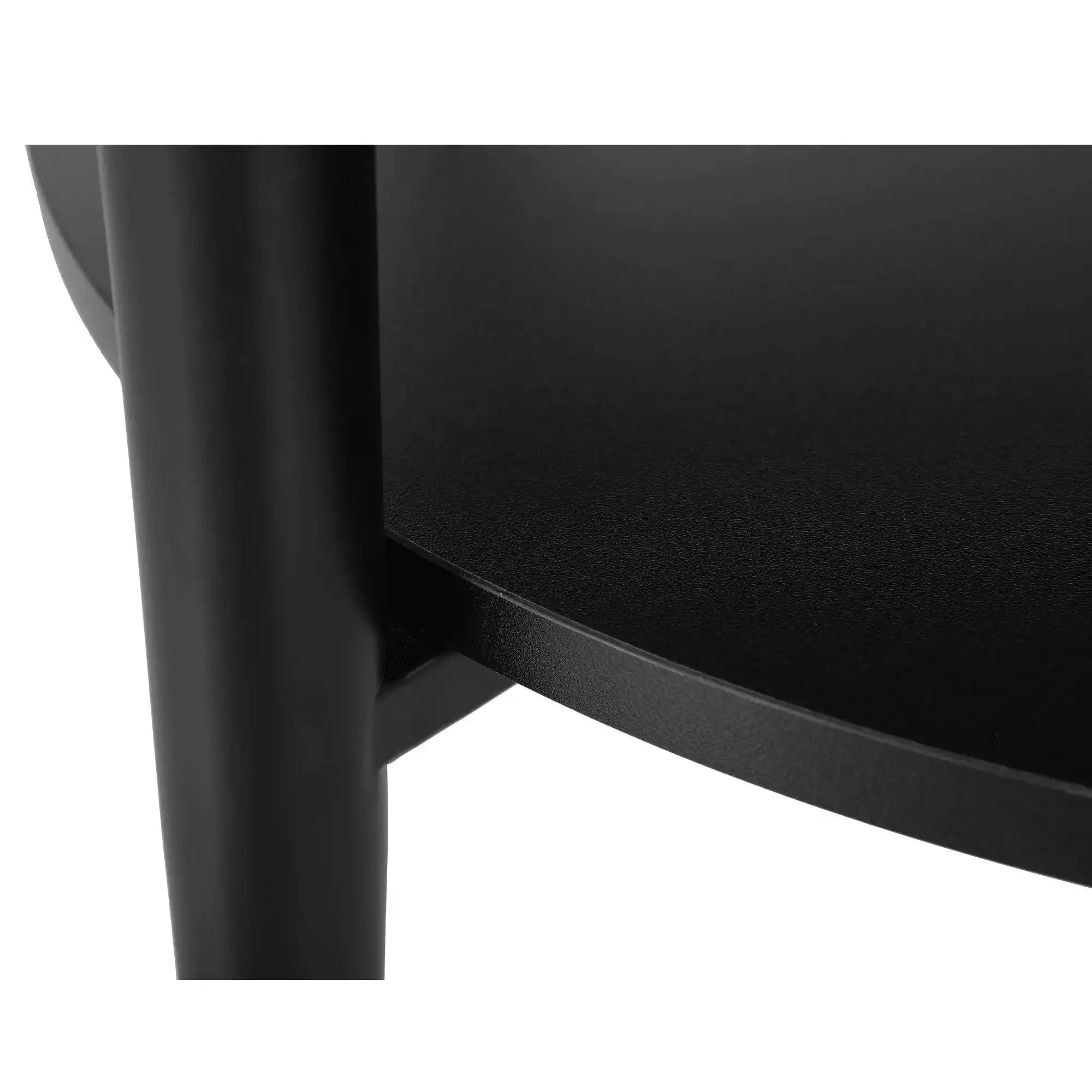 Masuta cafea ELLA A, alb cu efect de marmura/negru mat, PAL/metal, 80x45 cm