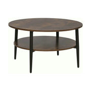 Masuta cafea ELLA A, maro rustic/negru mat, PAL/metal, 80x45 cm