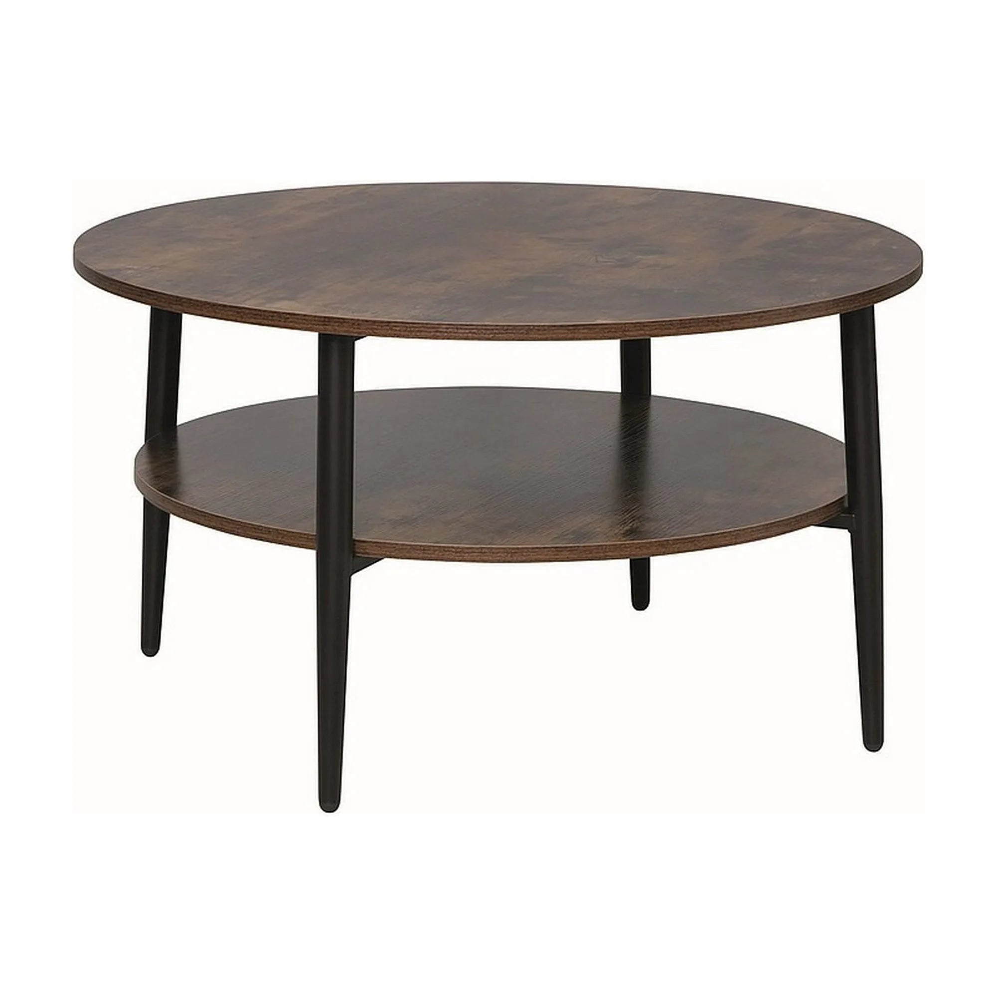 Masuta cafea ELLA A, maro rustic/negru mat, PAL/metal, 80x45 cm