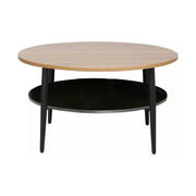 Masuta cafea ELLA A, stejar/negru mat, PAL/metal, 80x45 cm