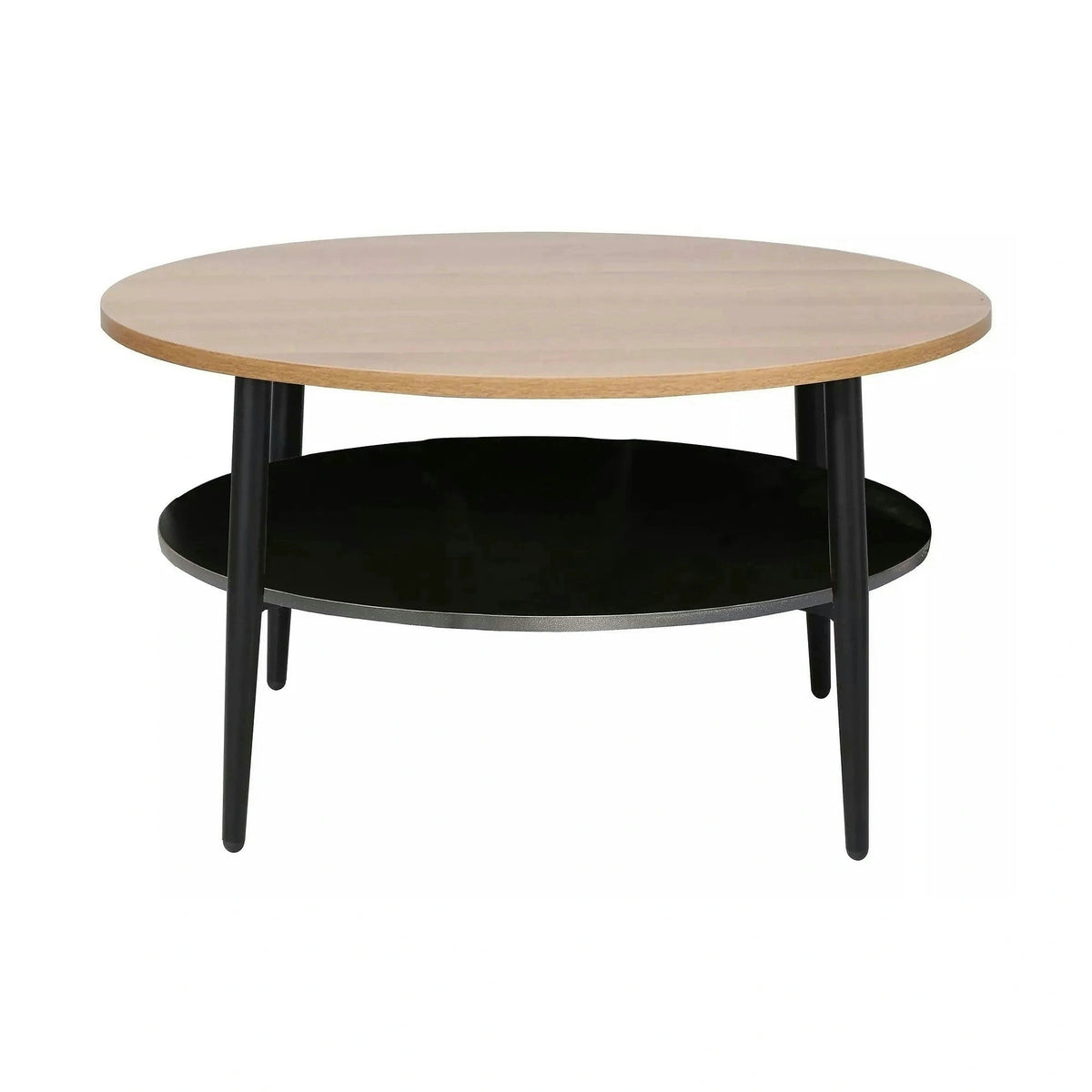 Masuta cafea ELLA A, stejar/negru mat, PAL/metal, 80x45 cm
