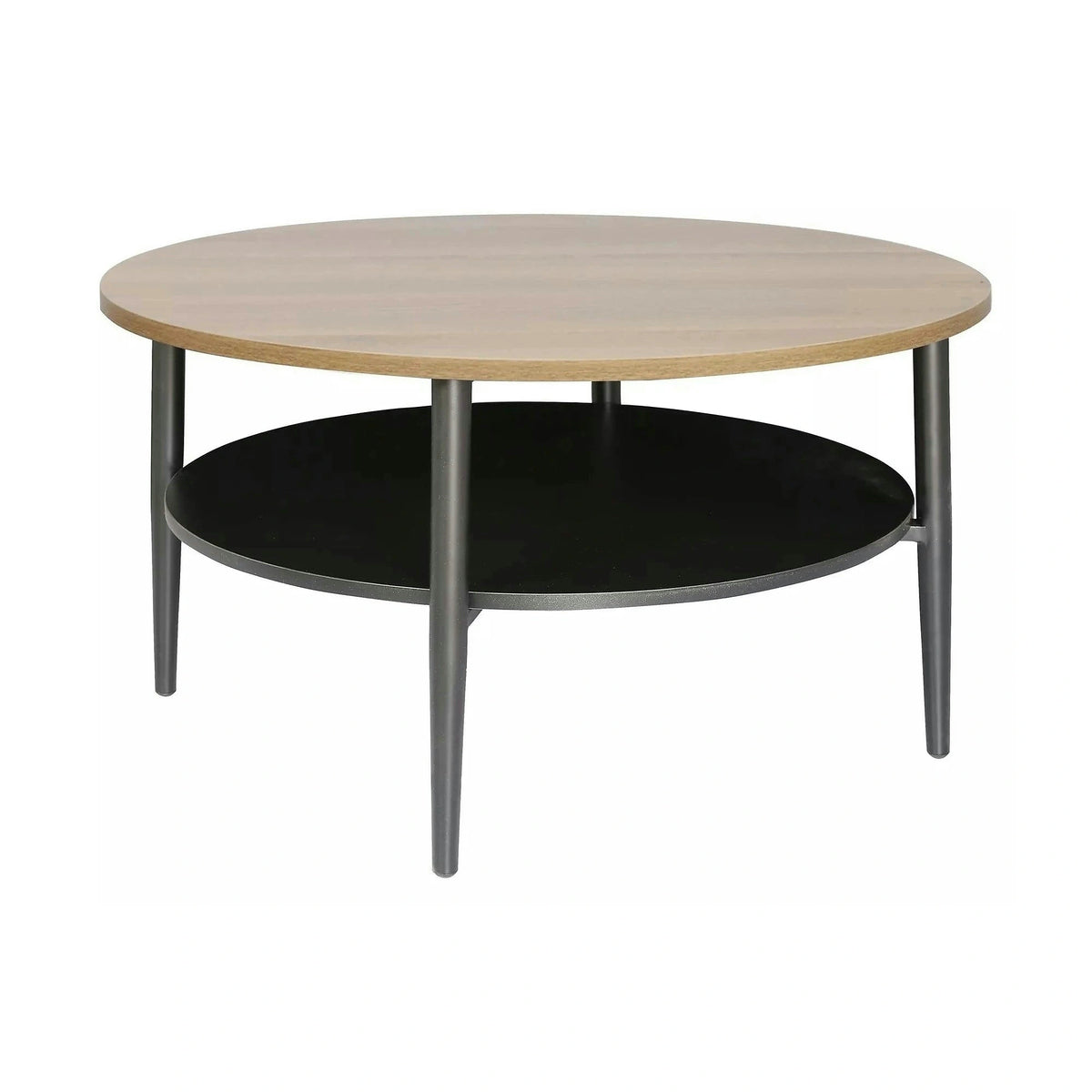Masuta cafea ELLA A, stejar/negru mat, PAL/metal, 80x45 cm