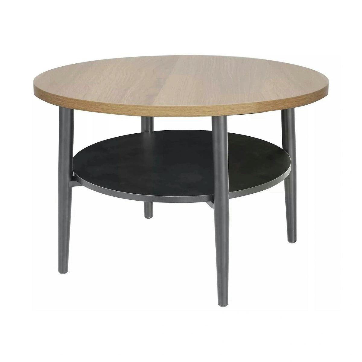 Masuta cafea ELLA B, stejar/negru mat, PAL/metal, 60x45 cm