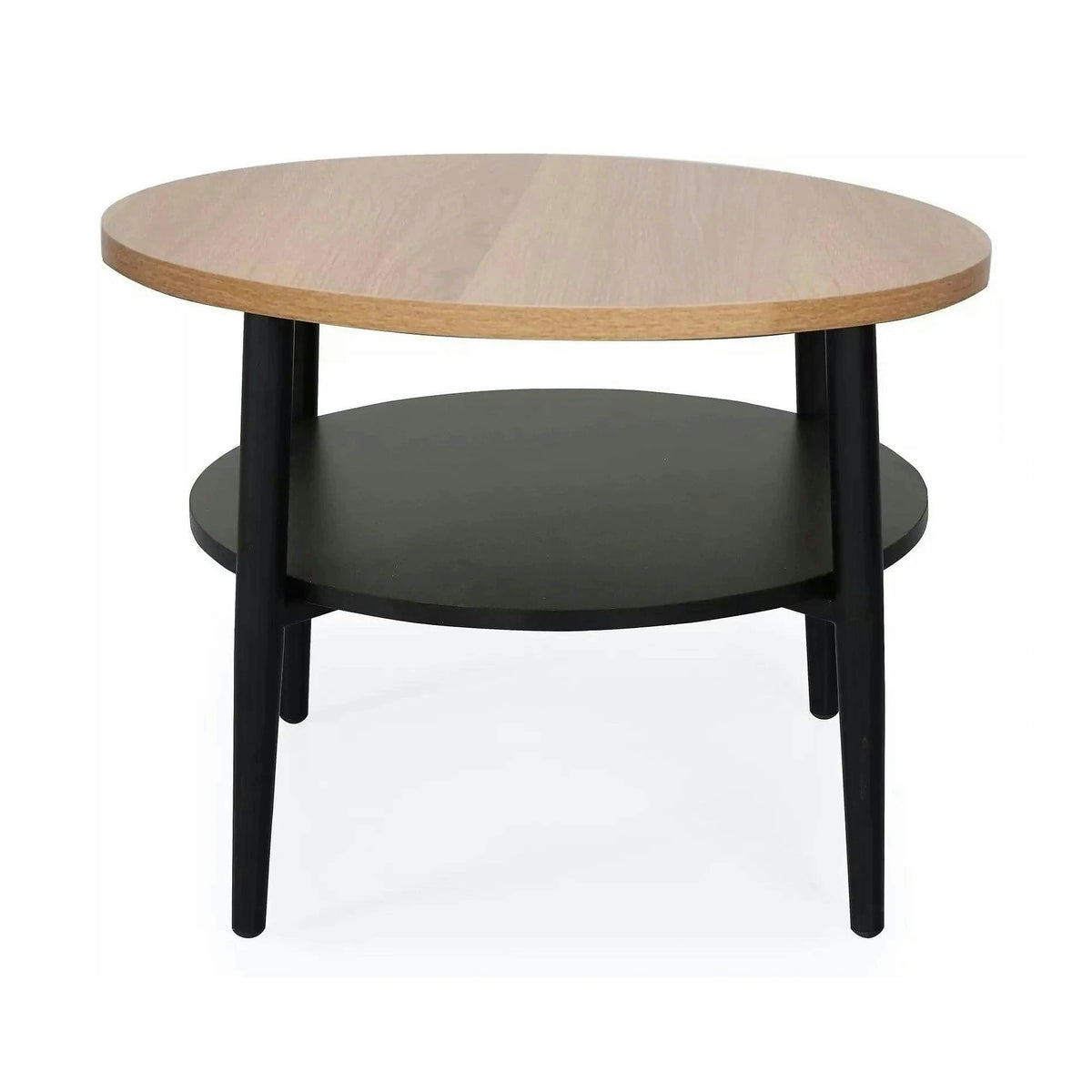Masuta cafea ELLA B, stejar/negru mat, PAL/metal, 60x45 cm