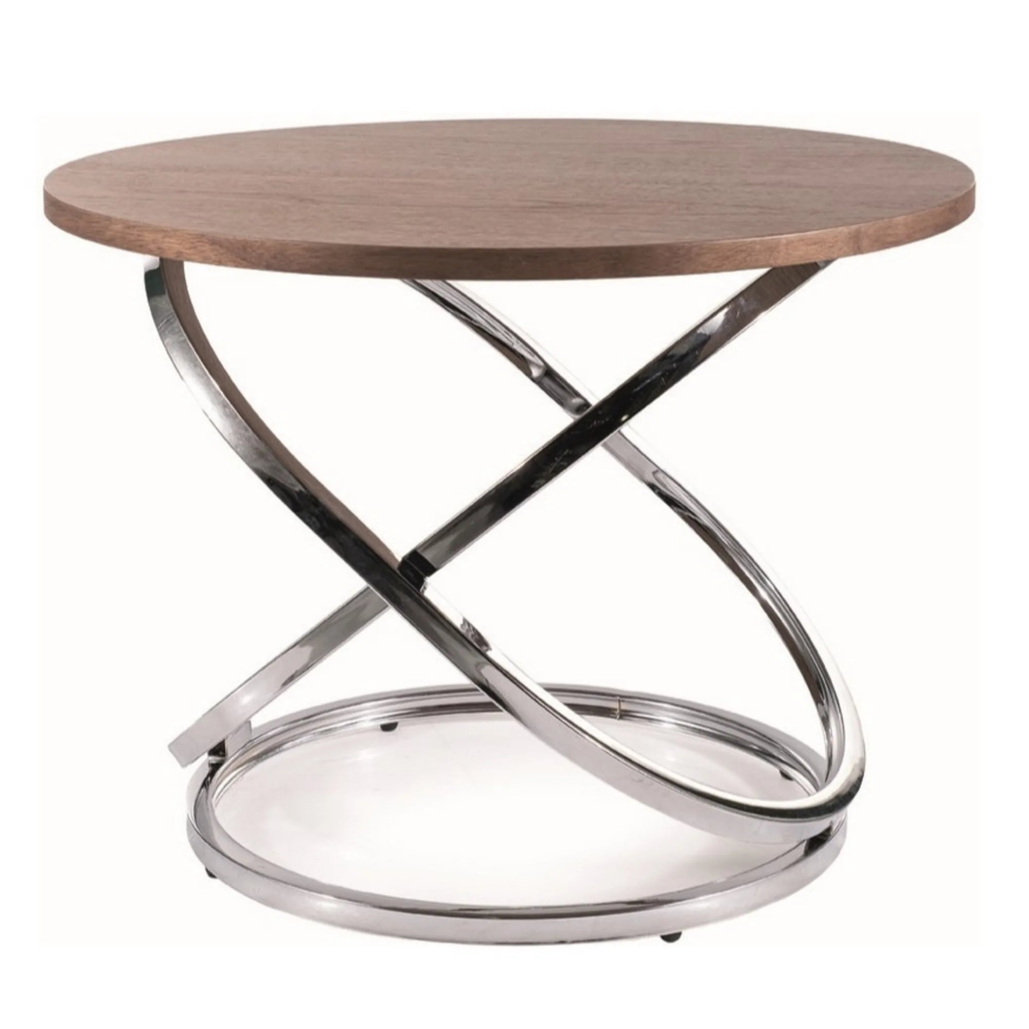 Masuta cafea EOS D, nuc/crom, 60x45 cm