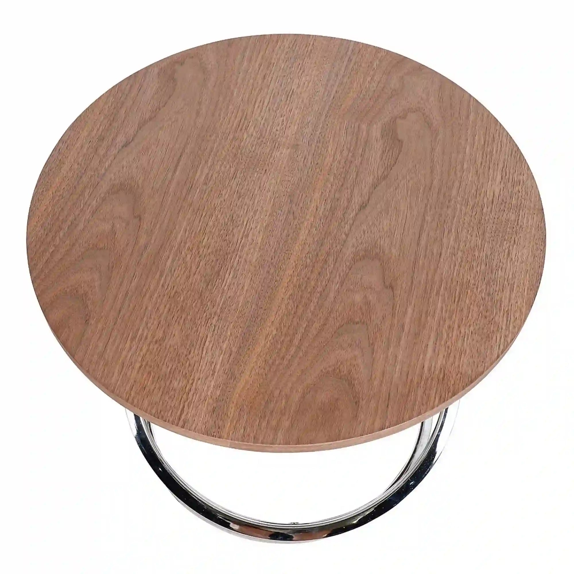 Masuta cafea EOS D, nuc/crom, 60x45 cm