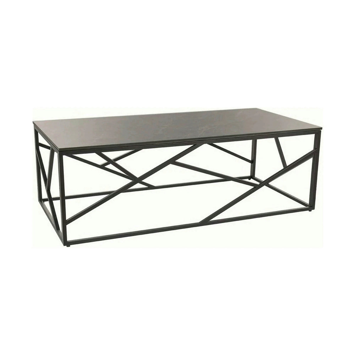Masuta cafea ESCADA A III, gri/negru, ceramica/metal, 120x60x40 cm