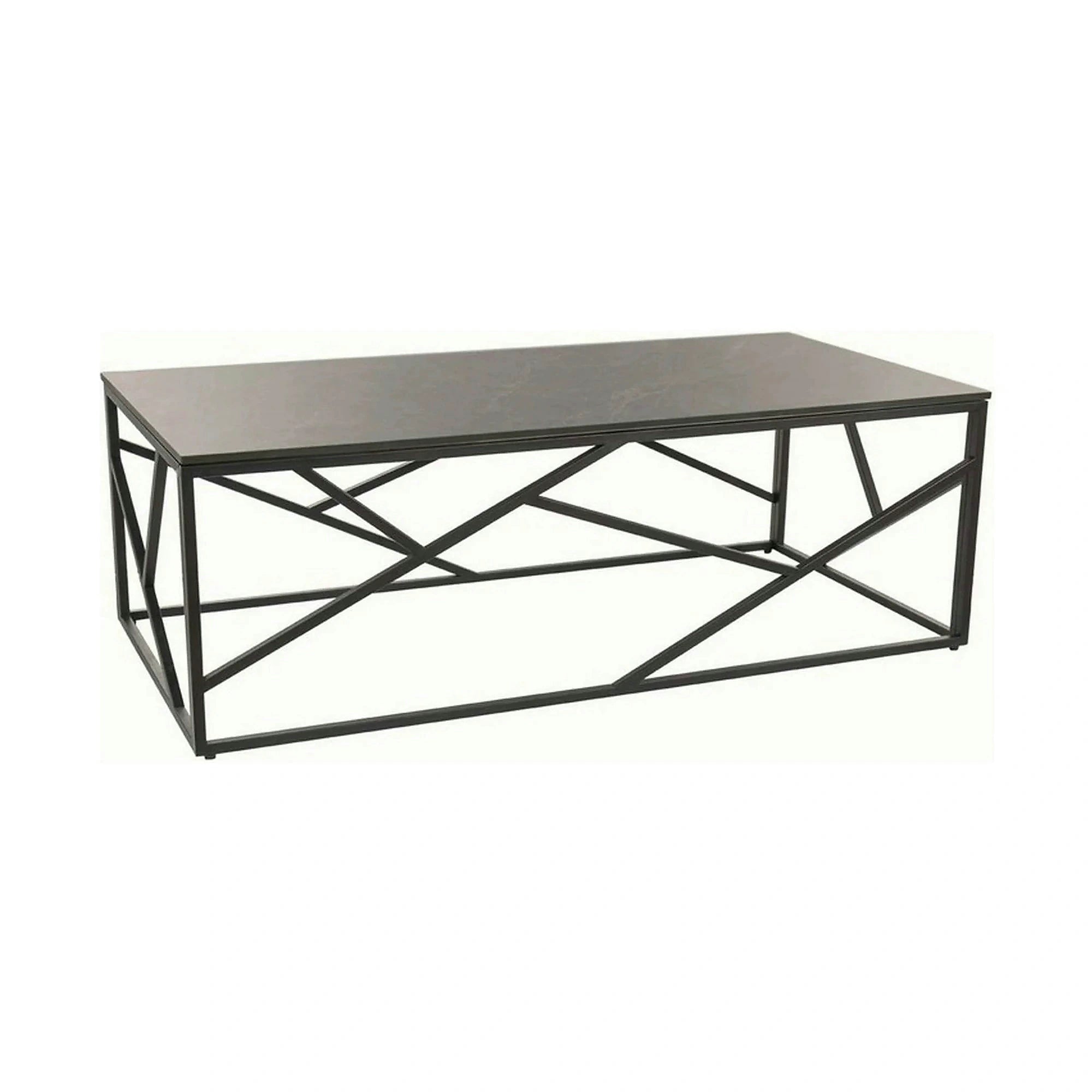 Masuta cafea ESCADA A III, gri/negru, ceramica/metal, 120x60x40 cm