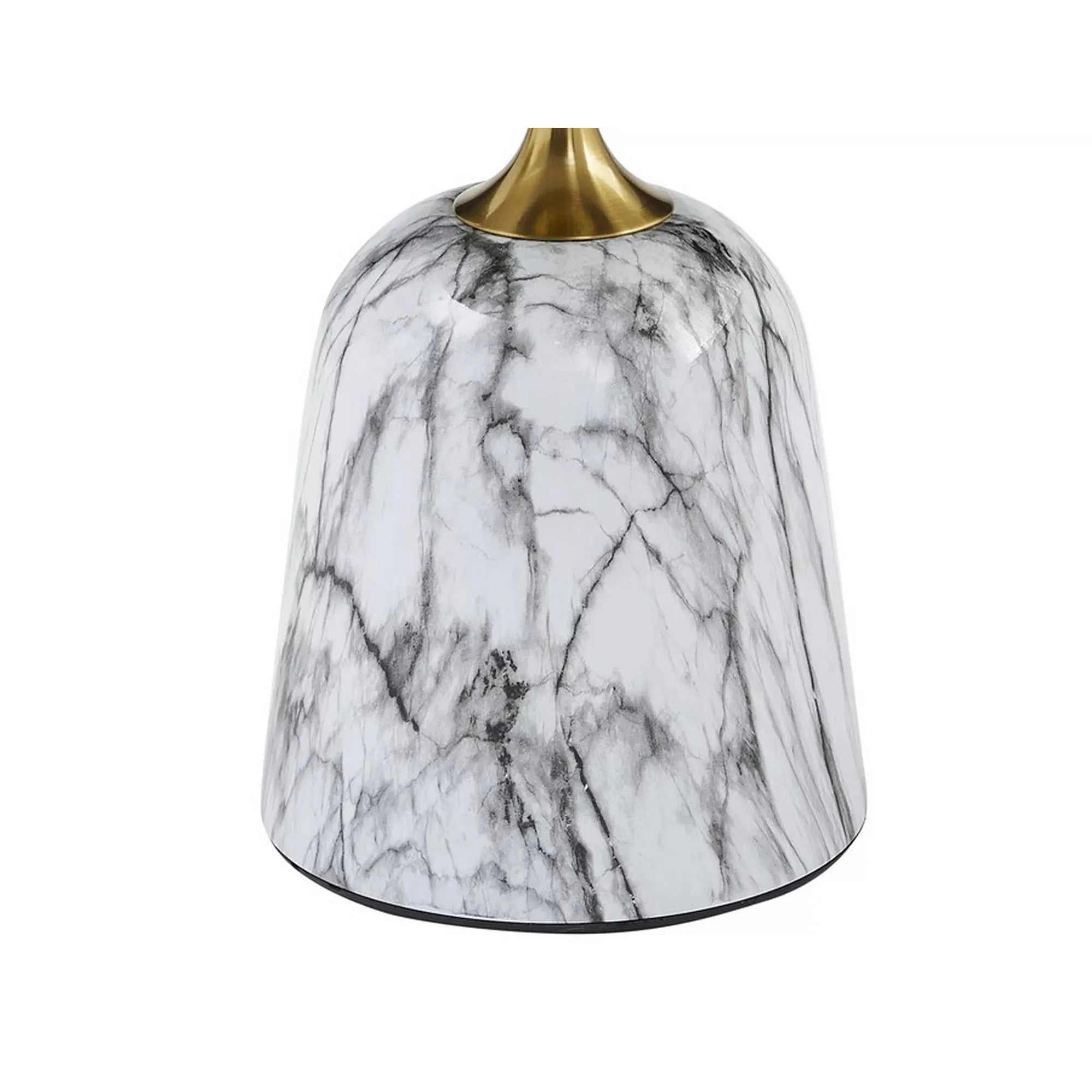 Masuta cafea FAMA, alb cu imprimeu marmura/auriu, ceramica/metal, 50x59 cm