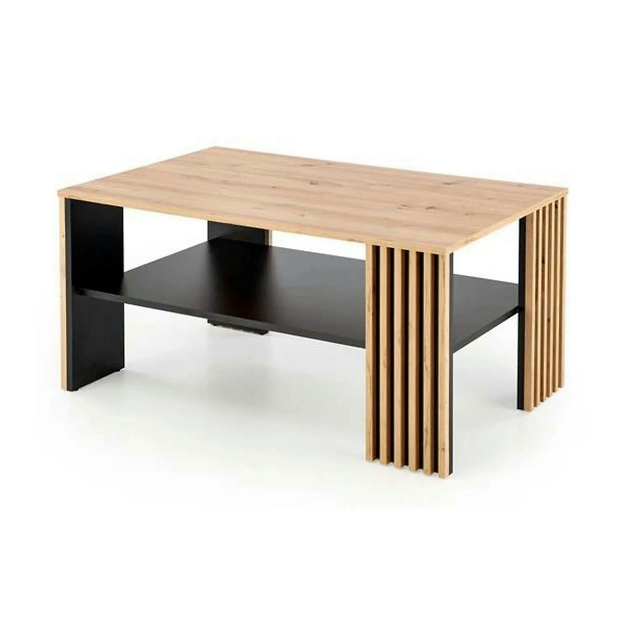 Masuta cafea FEMINA, stejar/negru, PAL laminat, 110x65x52 cm