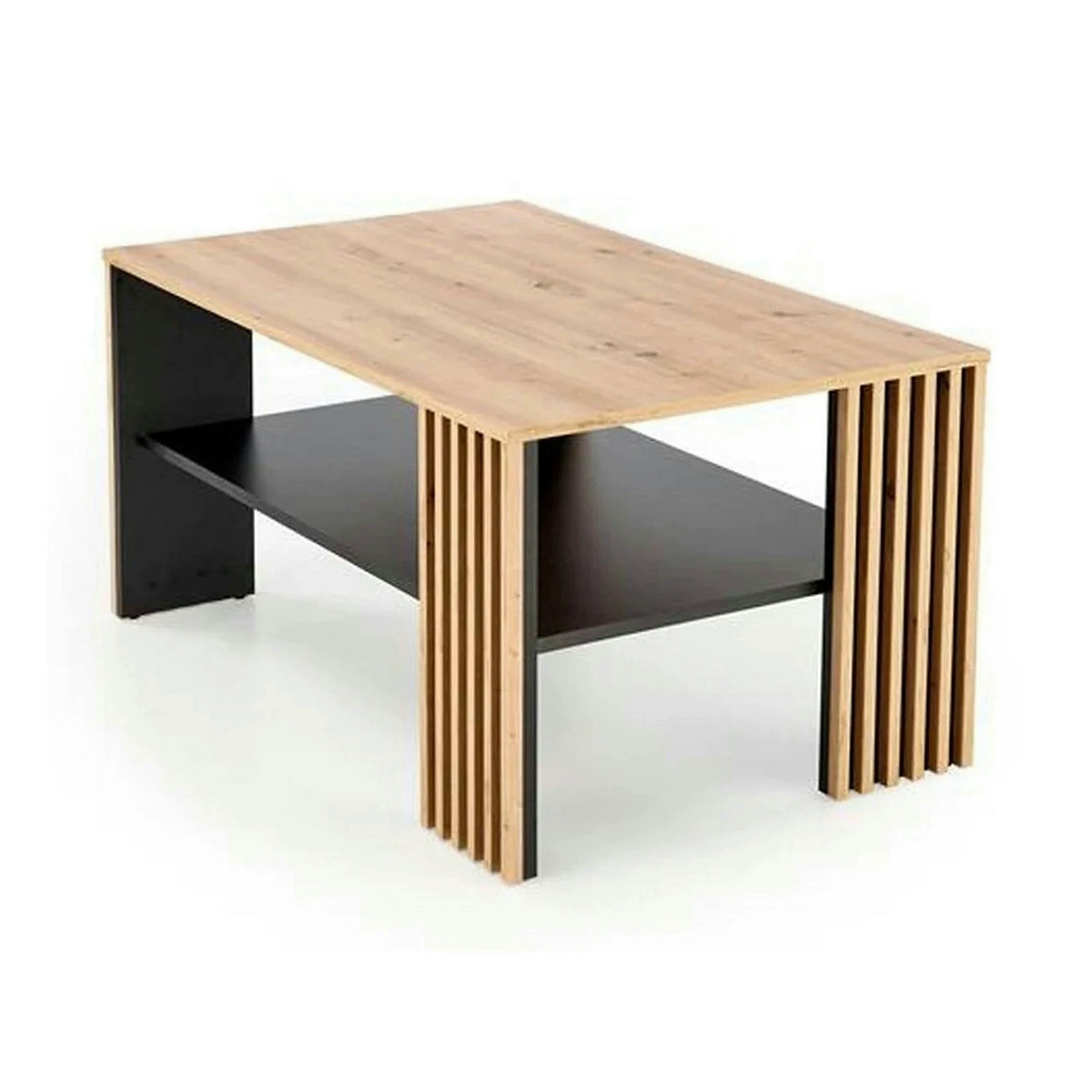 Masuta cafea FEMINA, stejar/negru, PAL laminat, 110x65x52 cm