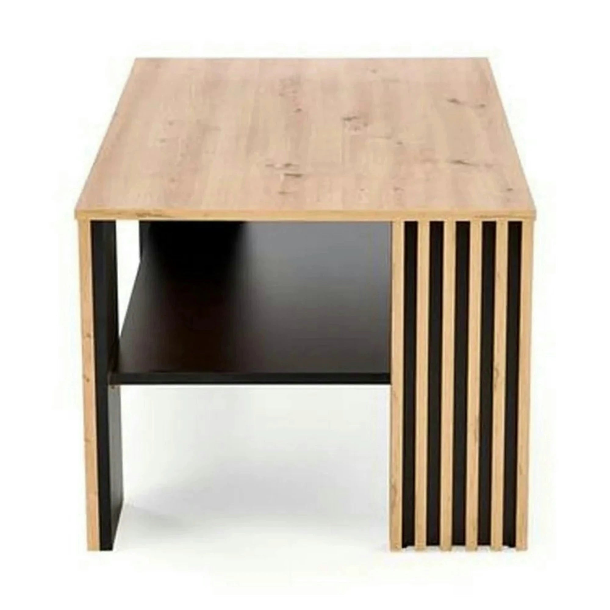 Masuta cafea FEMINA, stejar/negru, PAL laminat, 110x65x52 cm
