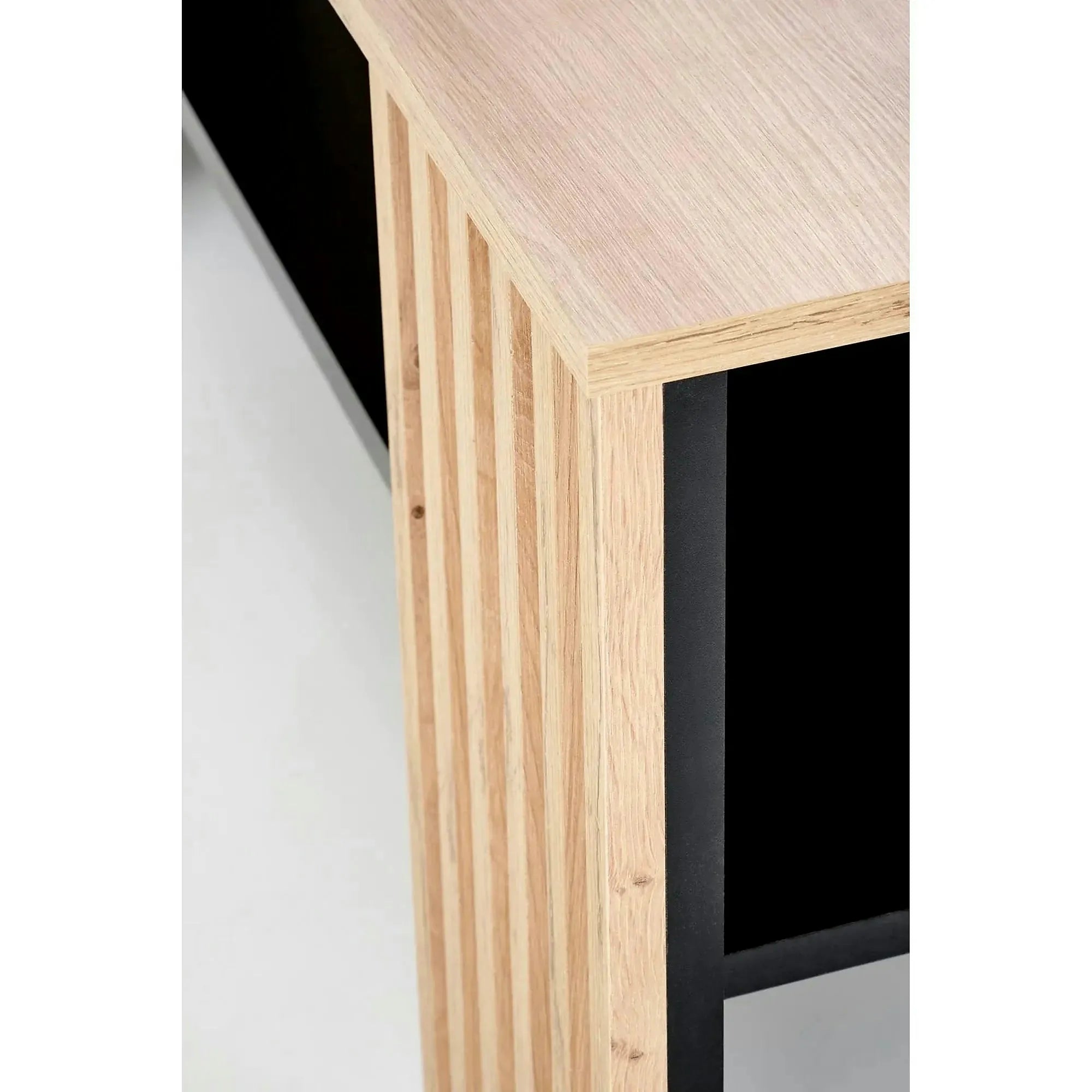 Masuta cafea FEMINA, stejar/negru, PAL laminat, 110x65x52 cm