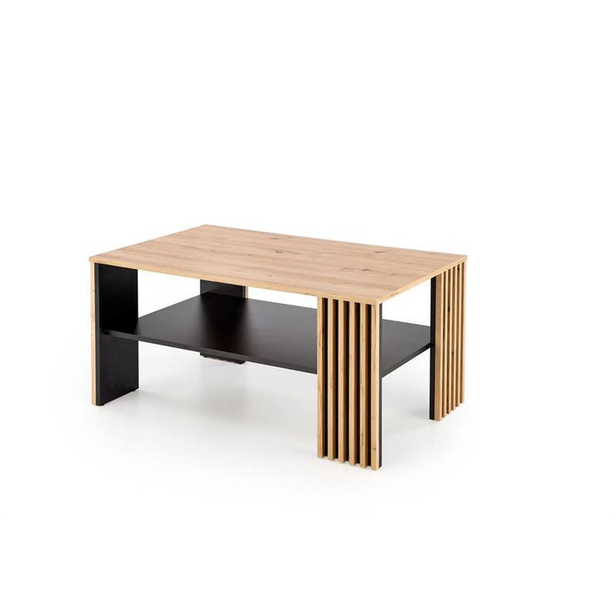 Masuta cafea FEMINA, stejar/negru, PAL laminat, 110x65x52 cm