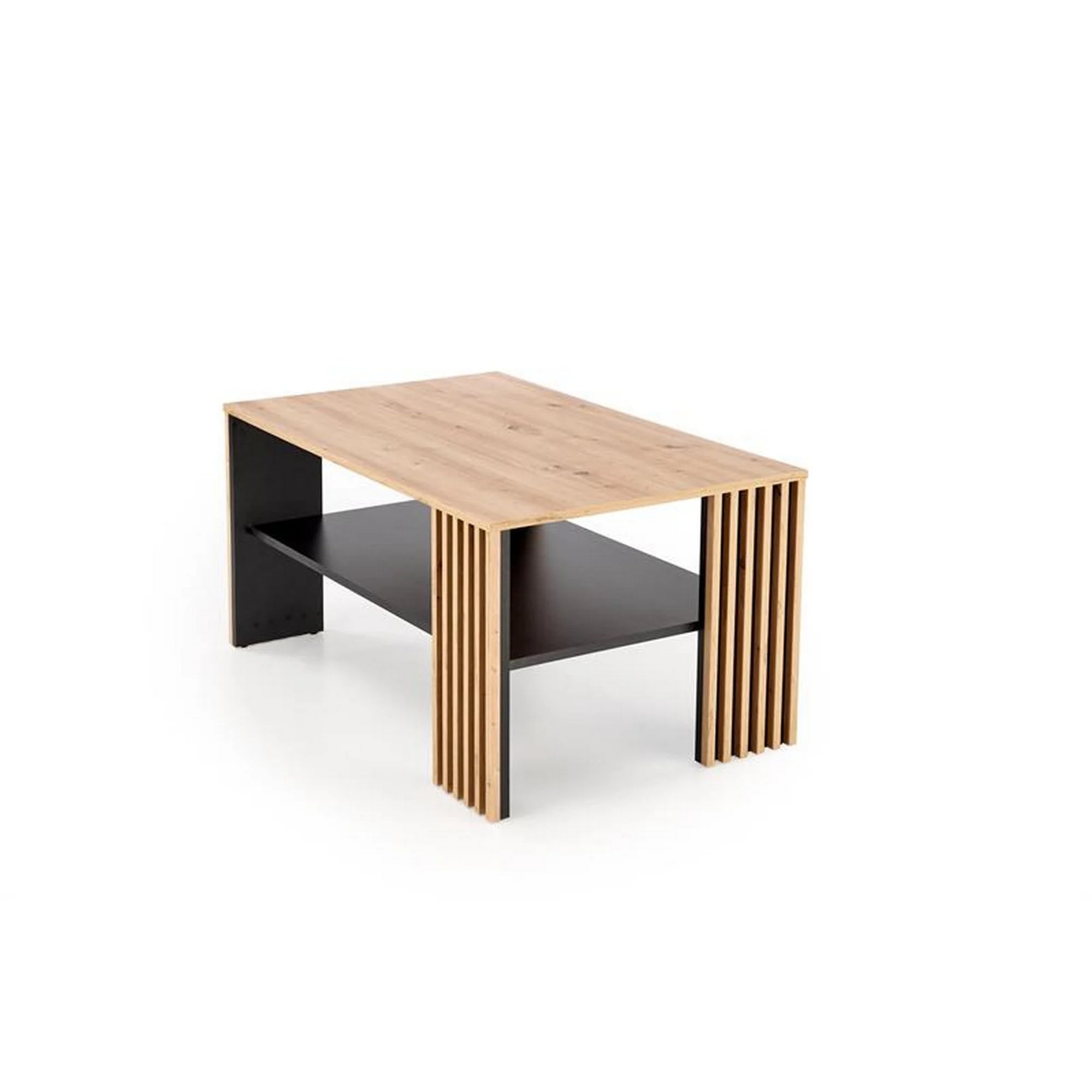 Masuta cafea FEMINA, stejar/negru, PAL laminat, 110x65x52 cm