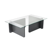 Masuta cafea FLAVIO, gri antracit/transparent, PAL/sticla, 105x65x30 cm