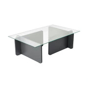 Masuta cafea FLAVIO, gri antracit/transparent, PAL/sticla, 105x65x30 cm