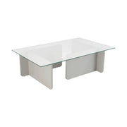 Masuta cafea FLAVIO, gri/transparent, PAL/sticla, 105x65x30 cm