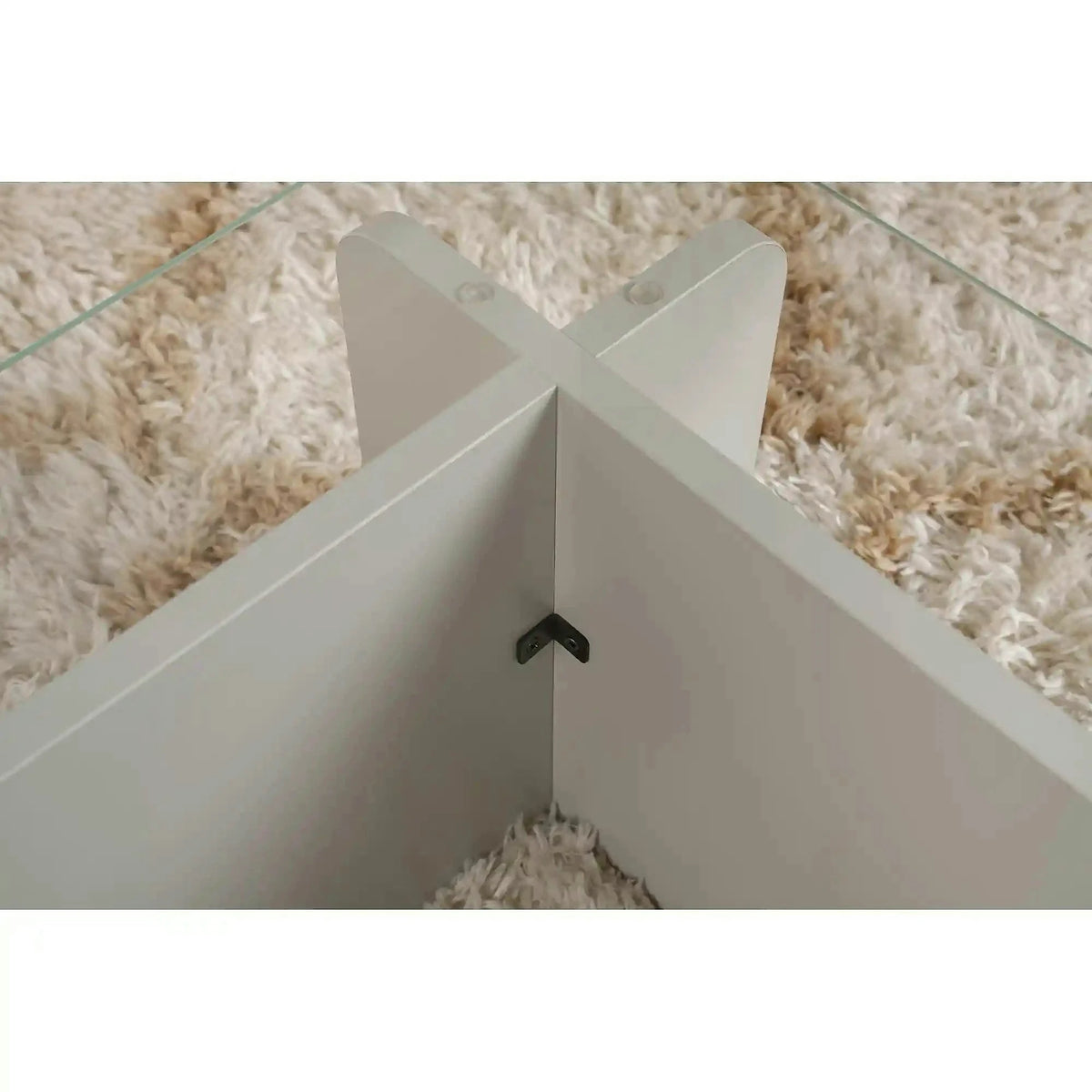 Masuta cafea FLAVIO, gri/transparent, PAL/sticla, 105x65x30 cm
